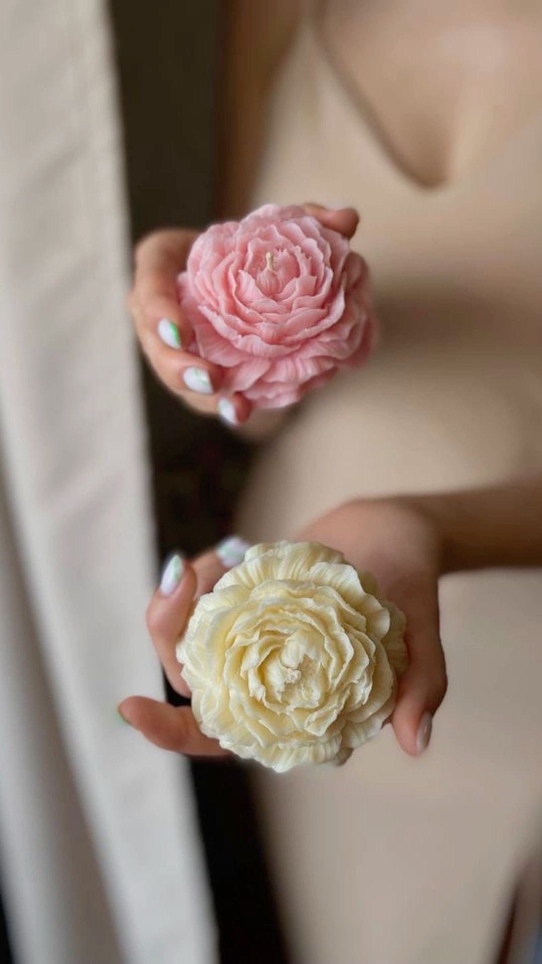 Peony Flower Candle