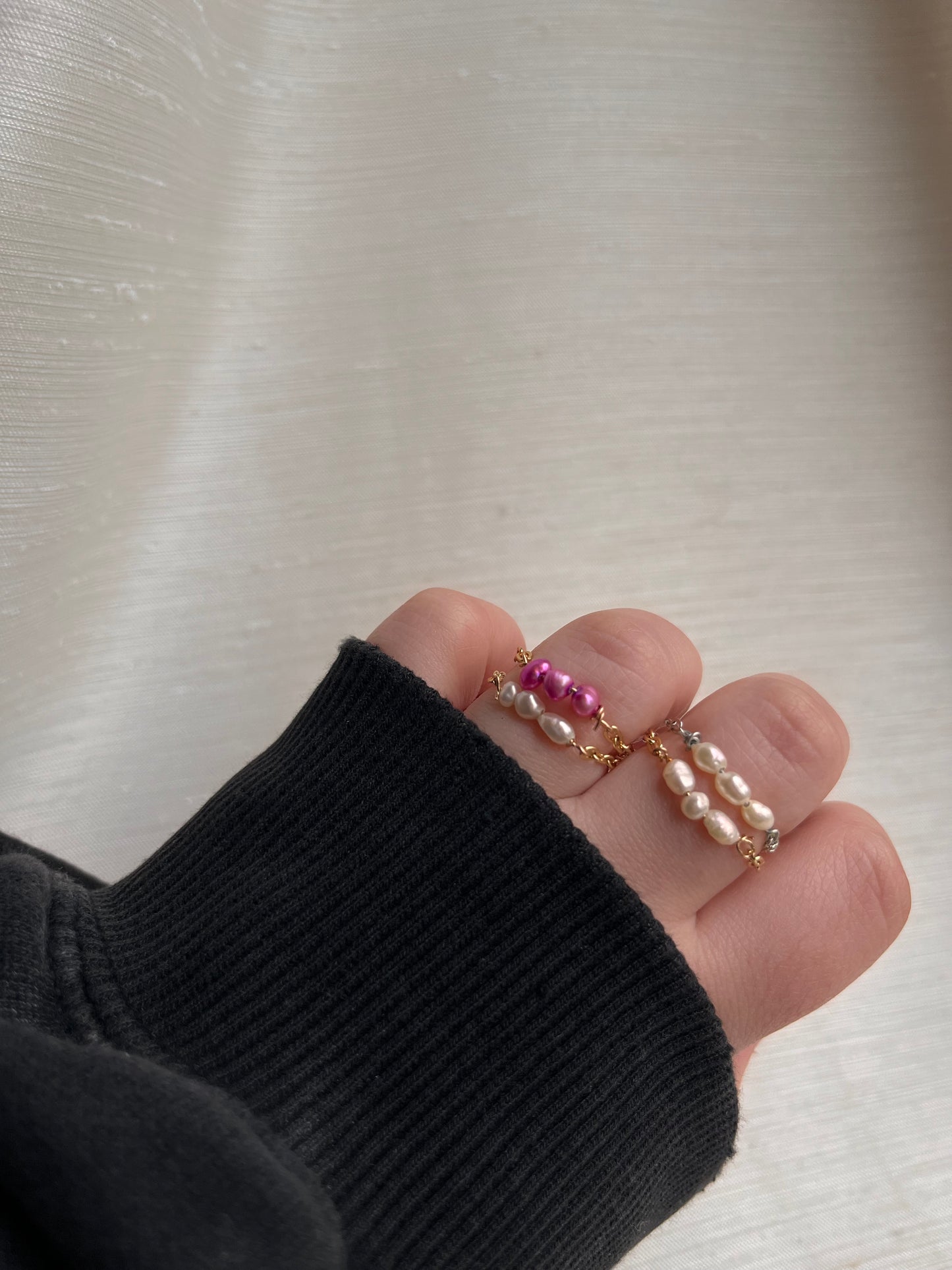 Chain Pearl Rings