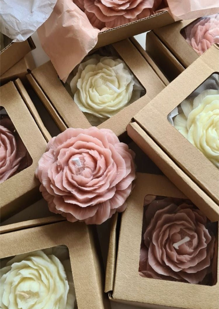Peony Flower Candle