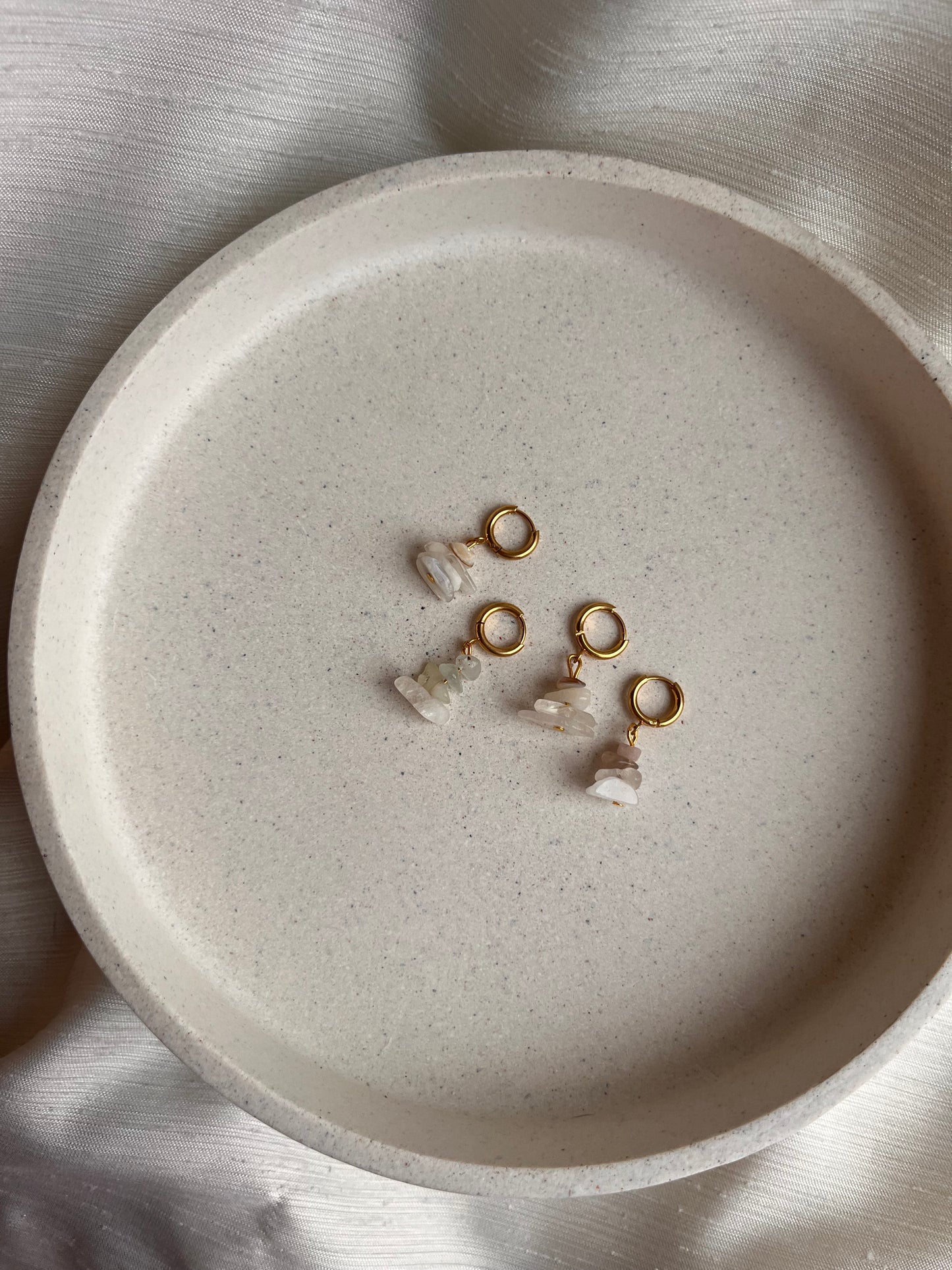 Moonstone Gold Hoops