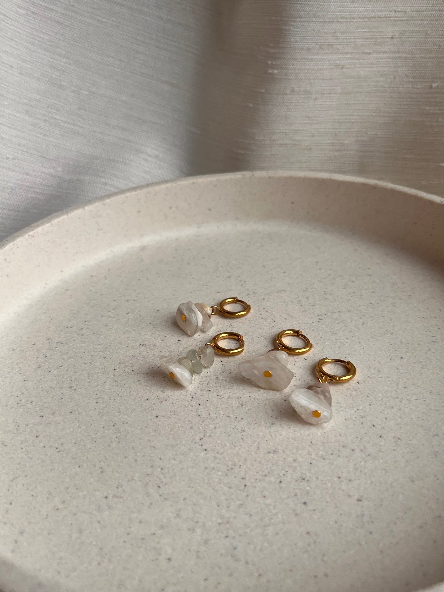 Moonstone Gold Hoops