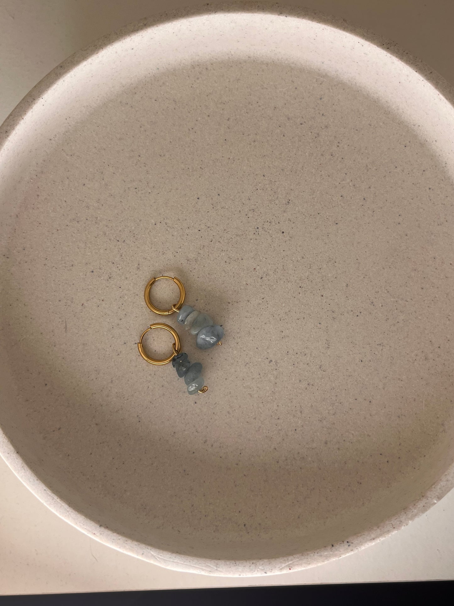 Aquamarine Gold Hoops