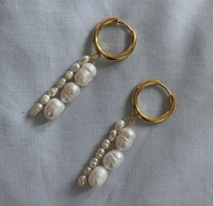 Jade Pearl Hoops