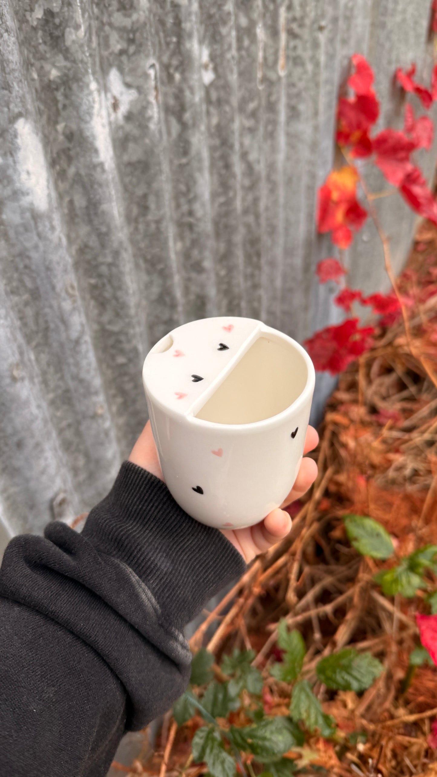Black & Pink Heart Mug