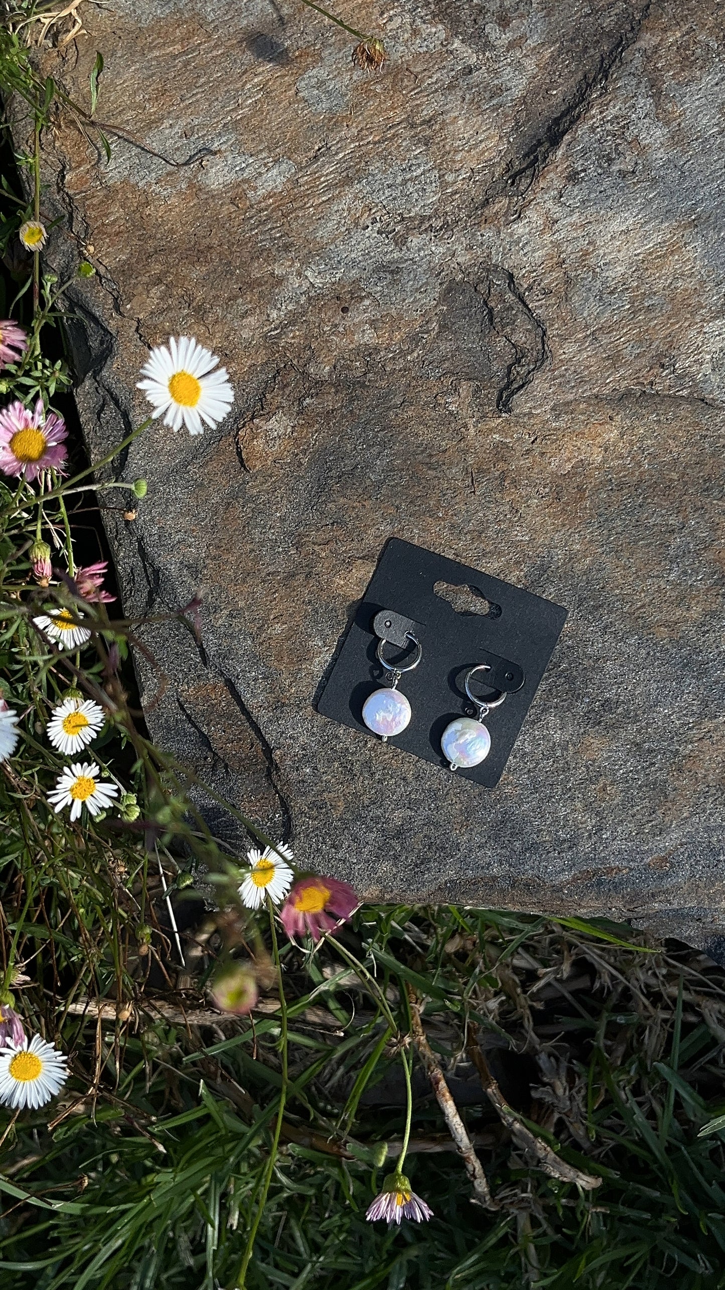 Coin Pearl Hoops