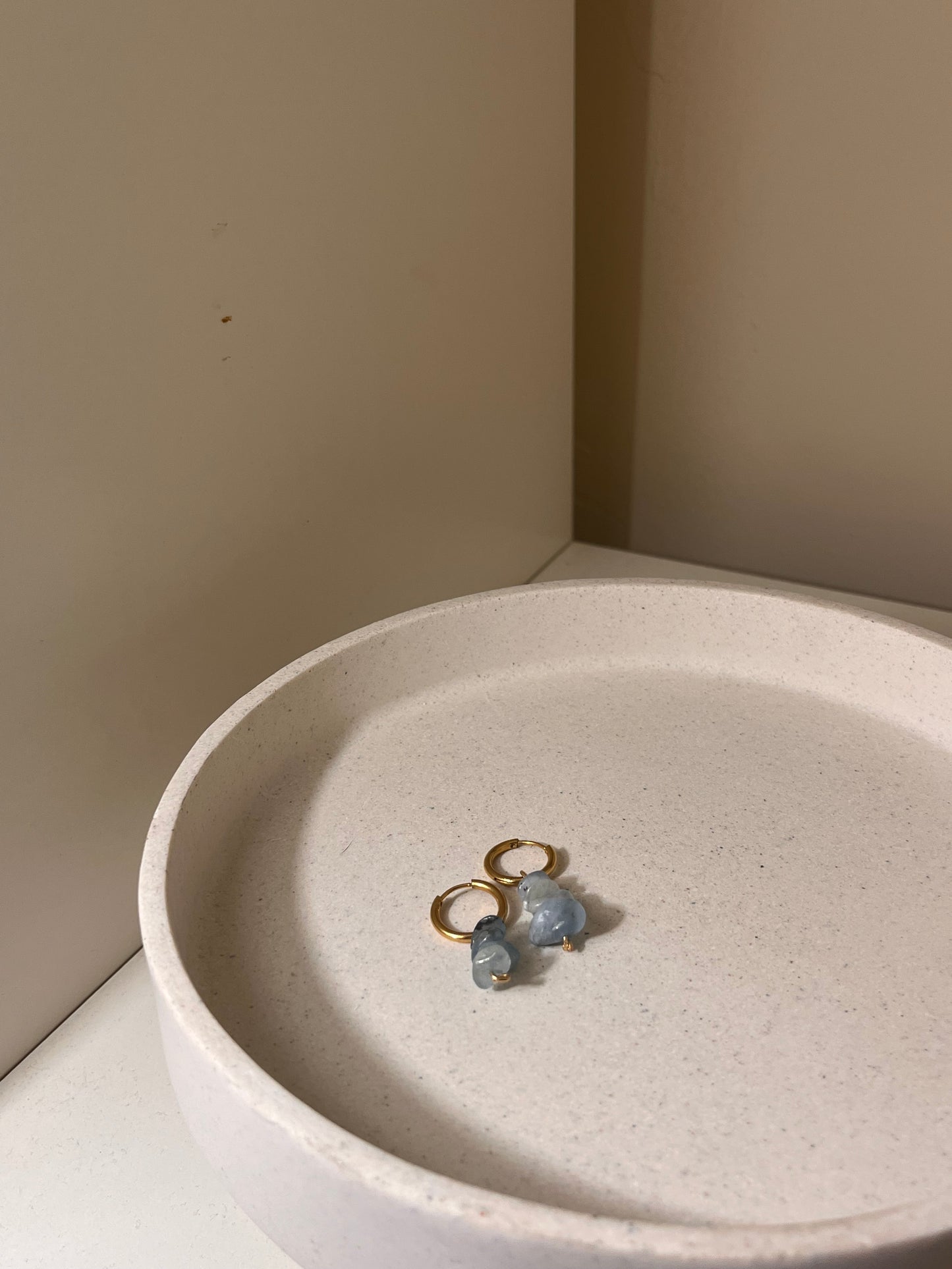 Aquamarine Gold Hoops