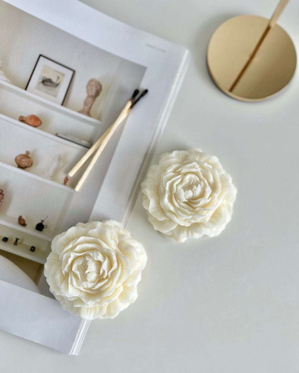 Peony Flower Candle