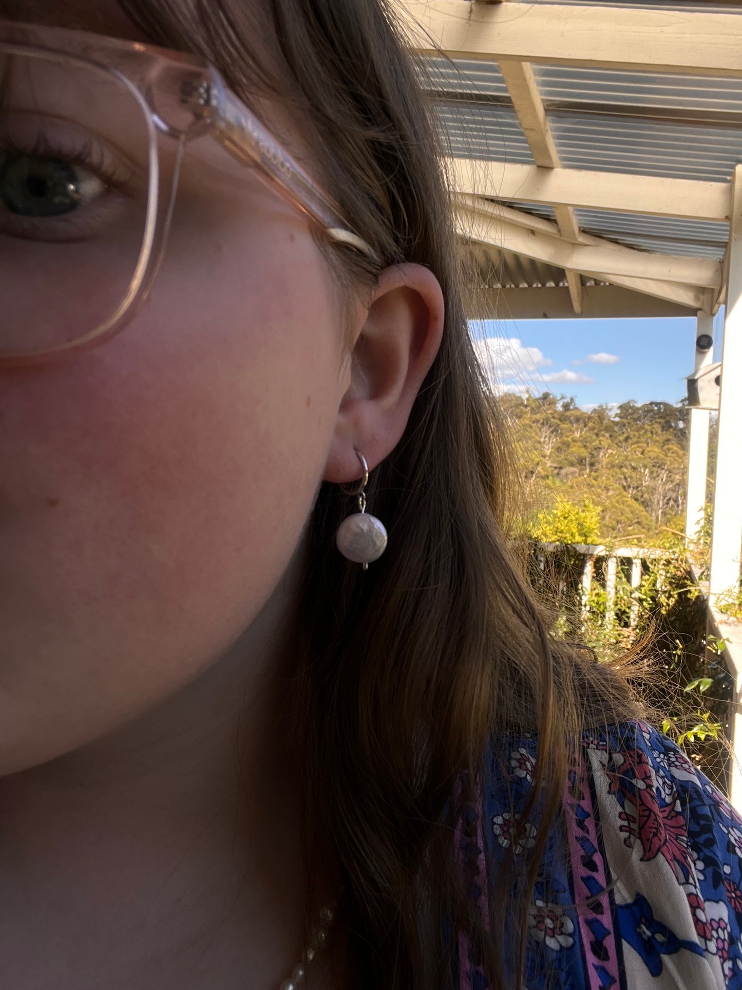 Coin Pearl Hoops