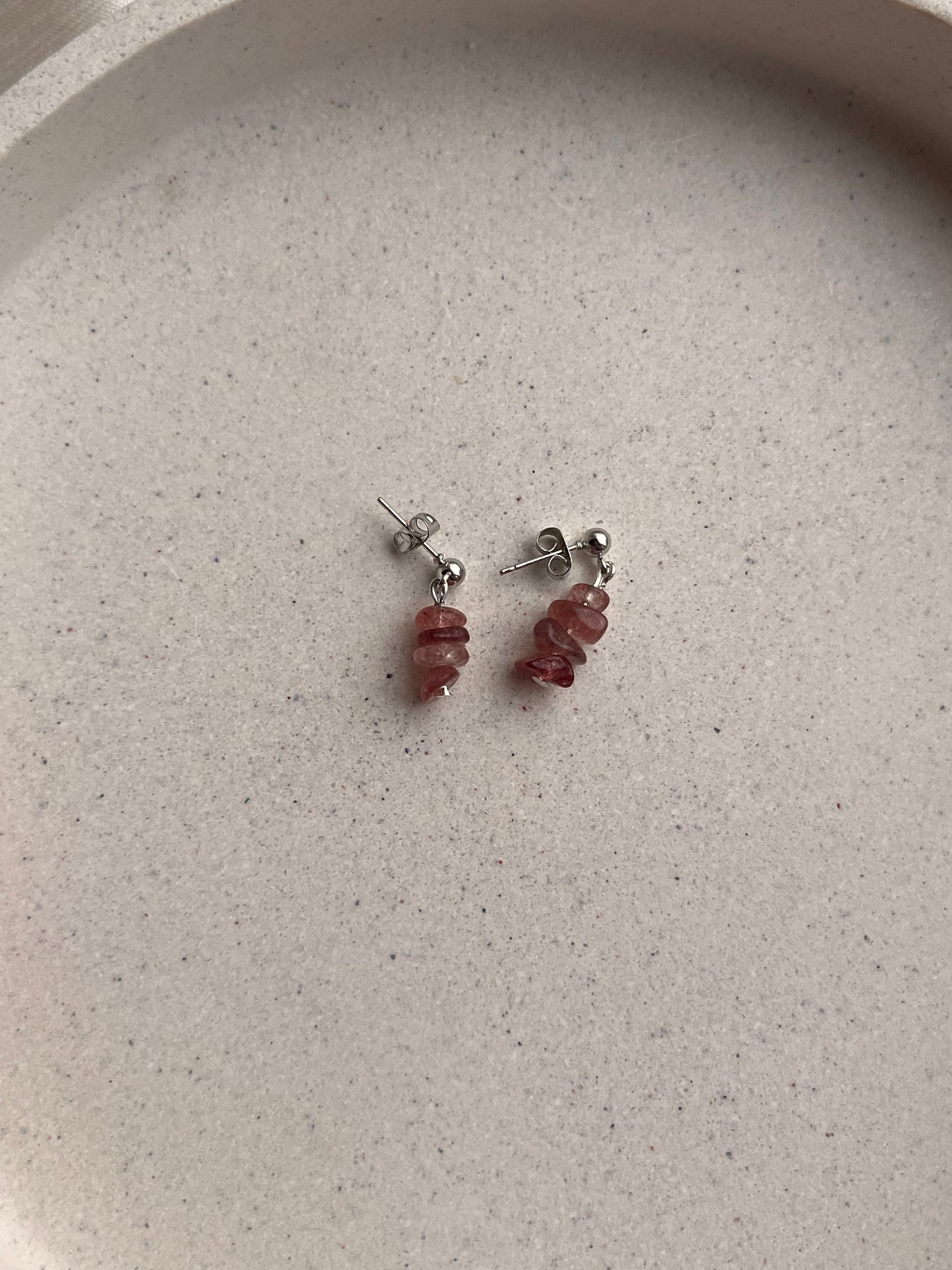 Strawberry Quartz Studs