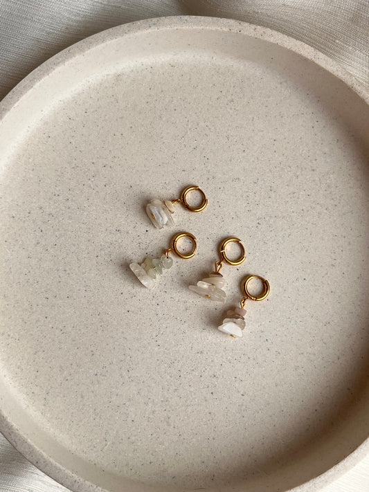Moonstone Gold Hoops
