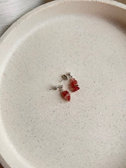 Strawberry Quartz Studs