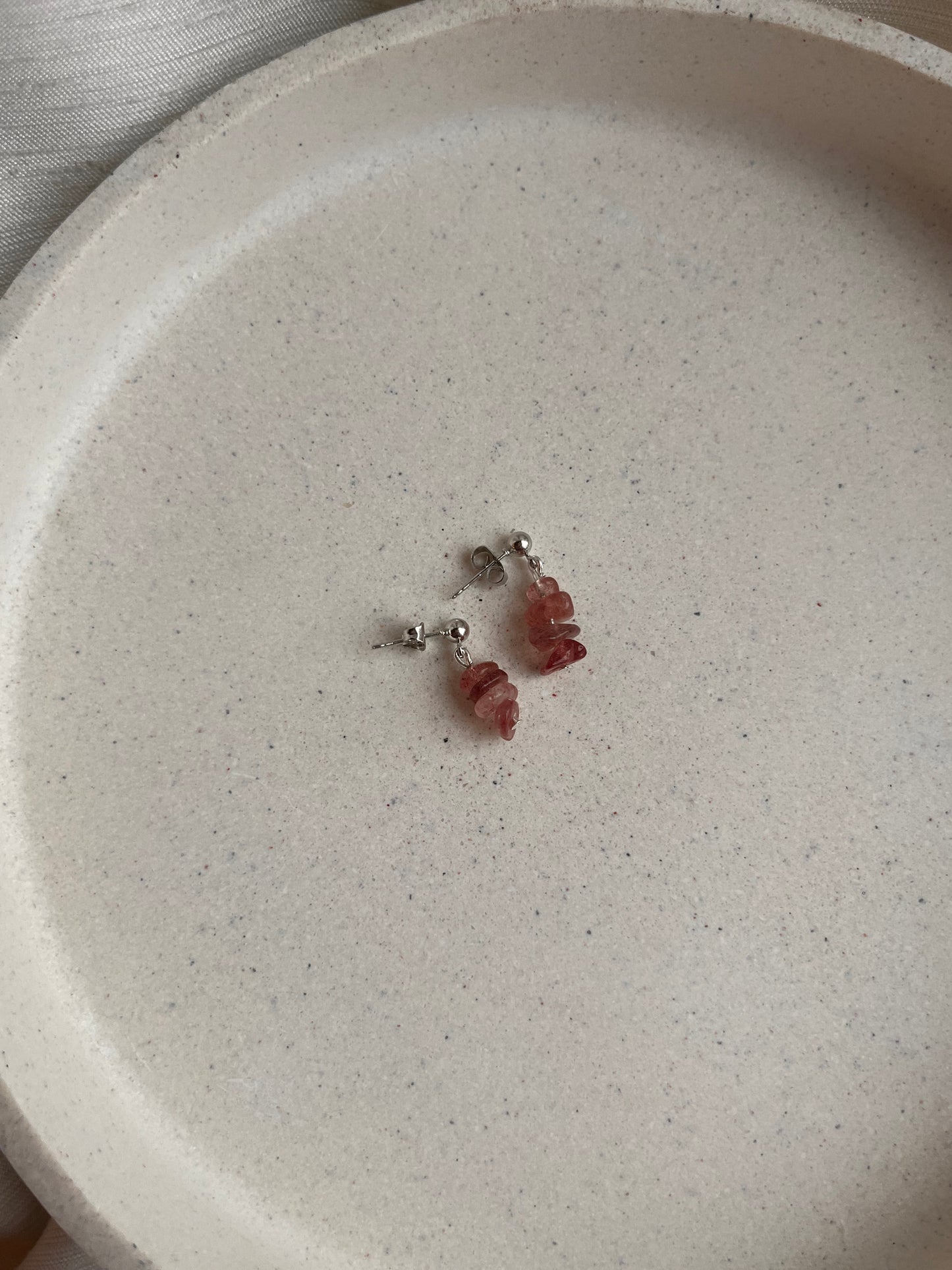 Strawberry Quartz Studs