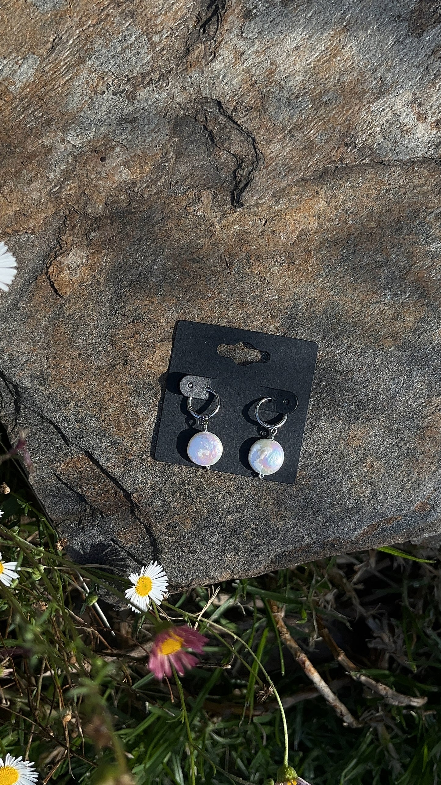 Coin Pearl Hoops