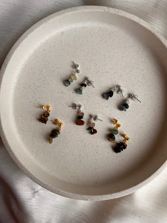 Green Lace Agate Studs