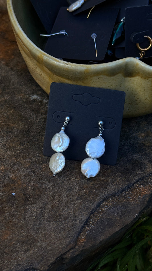 Pearl Studs Coin Pearls