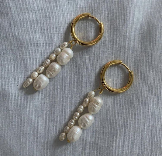 Jade Pearl Hoops