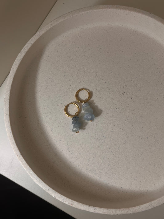 Aquamarine Gold Hoops