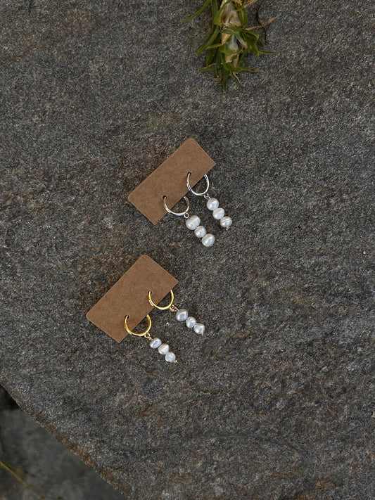Droplet Pearl Hoops